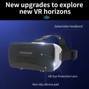 ⁦משקפי מציאות מדומה תלת-ממד VR לטלפון נייד, קסדת משקפיים, אוזניות, עדשות, טלפון סלולרי חכם, מציאות מדומה, צופה, משקפי מציאות מדומה⁩ – תמונה ⁦4⁩