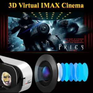 השקפה חלופית על V5 4k מציאות וירטואלית vr משקפיים imax וידאו 3d גוגל קרטון תיבת אוזניות Vr עבור מקסימום 6.7 "טלפון, בקר משחק תמיכה