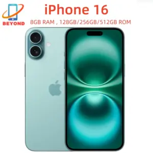 אייפון 16 מקורי 6.1 אינץ' eSIM/סים פיזי מקורי XDR OLED Face ID NFC A18 נפח אחסון 128/256/512GB RAM 8GB 5G AI טלפון סלולרי 98% חדש