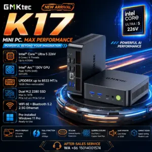 השקפה חלופית על GMKtec K17 AI PC Intel Core Ultra 5 226V LPDDR5X Memory Windows 11 Pro Mini Desktop Office Computer
