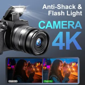 מצלמה דיגיטלית עם זום אופטי פי 12, 4K, נסיעות, WiFi, HD, 72MP, מתקדמת – תמונה 4