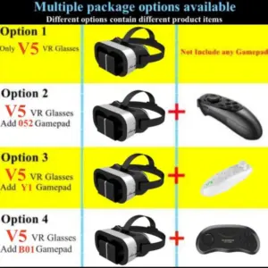 V5 4k מציאות וירטואלית vr משקפיים imax וידאו 3d גוגל קרטון תיבת אוזניות Vr עבור מקסימום 6.7 "טלפון, בקר משחק תמיכה - Image 6