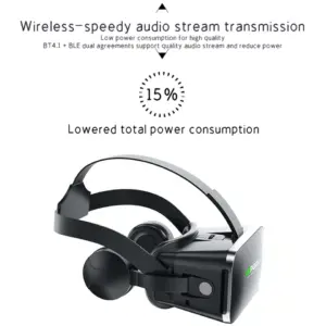 השקפה חלופית על משקפי מציאות מדומה VR 3D עם אוזניות בלוטות', מכשירי סמארטפון, קסדות, משקפיים, עדשות, סמארטפון, אוזניות לטלפון נייד