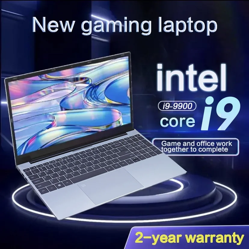 מחשב נייד חדש לגמרי משנת 2026 עם מעבד Intel I9-9900, מסך 15.6 אינץ' עם תאורה אחורית, חיישן טביעת אצבע לפתיחה, מערכת ההפעלה Windows 11, חבילת Office, מתאים ללימודים, למשחקים ולשימוש אישי.