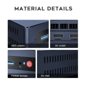 ⁦מחשב מיני Beelink Min S N5095 S12 N95 S13 N150 עם מערכת הפעלה Win11, מעבד Intel דור 11 Jasper Lake, זיכרון RAM 8GB/16GB, אחסון SSD 256GB/128GB, Wifi, Bluetooth,  LAN 1000M, למחשב שולחני⁩ – תמונה ⁦4⁩