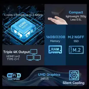 ⁦מיני מחשב 2026 Core I9 10980HK Windows 11 Pro מחשב שולחני למשחקים 16GB 32GB RAM 1/2TB SSD WiFi6 BT5.2 4K HD מיני מחשב למשחקים⁩ – תמונה ⁦2⁩