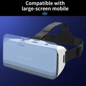 ⁦משקפי מציאות מדומה תלת-ממד VR לטלפון נייד, קסדת משקפיים, אוזניות, עדשות, טלפון סלולרי חכם, מציאות מדומה, צופה, משקפי מציאות מדומה⁩ – תמונה ⁦6⁩