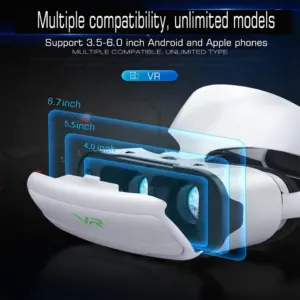 השקפה חלופית על Shinecon מציאות מדומה VR משקפיים 3D אוזניות Viar מכשיר חכם קסדת עדשות המשקפיים נייד טלפון סלולרי Smartphone אוזניות