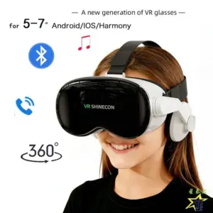משקפי VR חדשים לשנת 2026, דגם VR FOR SHINECON G18EB, אוזניות בלוטות', גרסת מציאות מדומה תלת-ממדית, פנורמה.