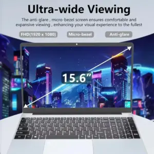 מחשב נייד חדש לגמרי לשנת 2026 עם מעבד Intel I9-9900, מסך 15.6 אינץ' עם תאורה אחורית, חיישן טביעת אצבע לפתיחה, מערכת הפעלה Windows 11, חבילת Office, מתאים ללימודים, משחקים ומחשב אישי. – תמונה 4
