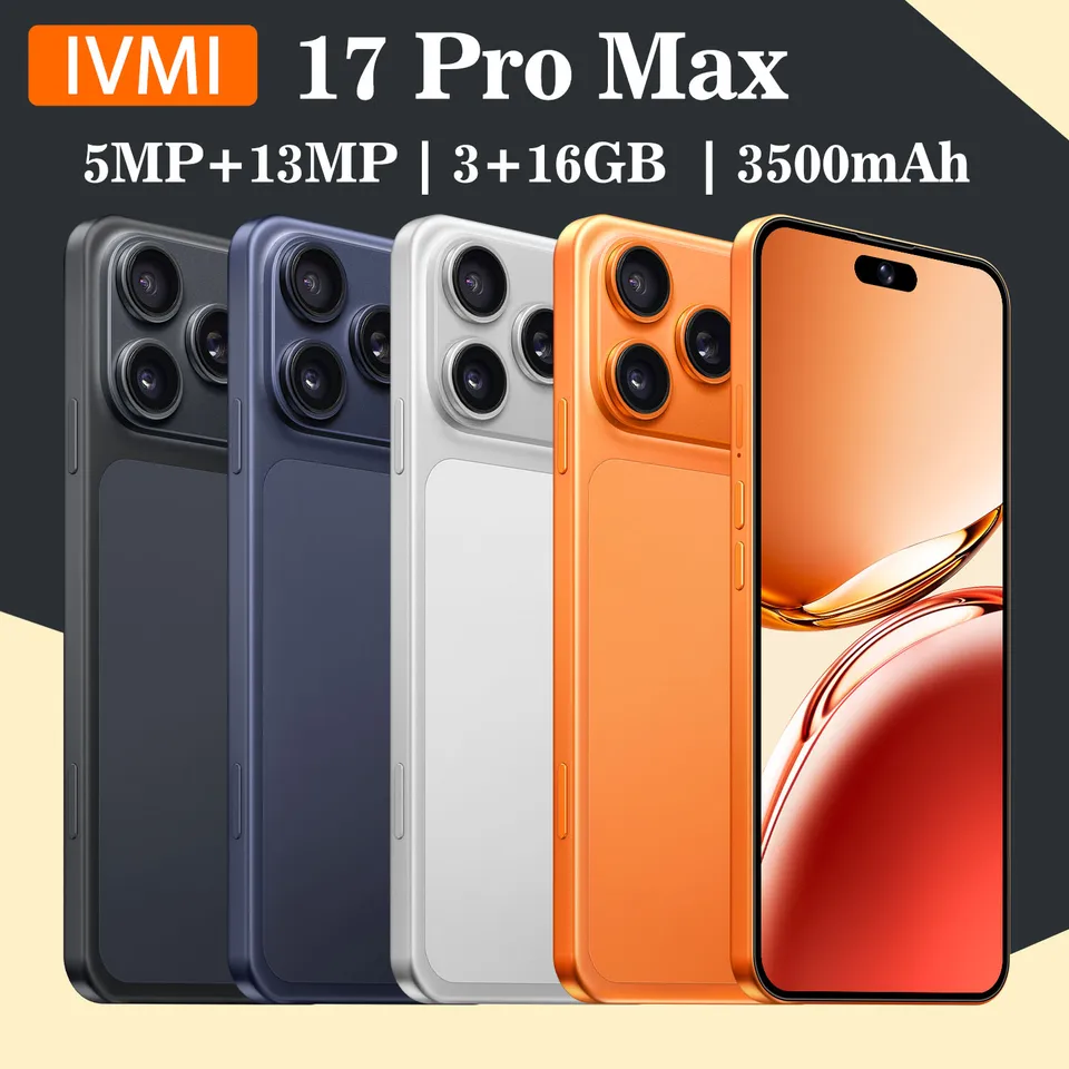 טלפון חכם IVMI אנדרואיד 17 פרו מקס, שני כרטיסי סים, מסך 6.7 אינץ', 3GB ראם, 16GB נפח דיסק
