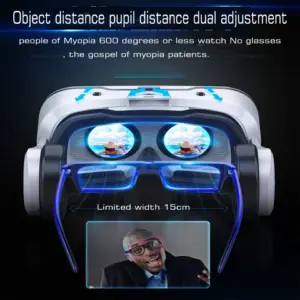 ⁦Shinecon מציאות מדומה VR משקפיים 3D אוזניות Viar מכשיר חכם קסדת עדשות המשקפיים נייד טלפון סלולרי Smartphone אוזניות⁩ – תמונה ⁦4⁩