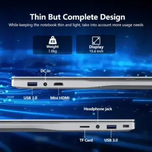 מחשב נייד חדש לגמרי לשנת 2026 עם מעבד Intel I9-9900, מסך 15.6 אינץ' עם תאורה אחורית, חיישן טביעת אצבע לפתיחה, מערכת הפעלה Windows 11, חבילת Office, מתאים ללימודים, משחקים ומחשב אישי. – תמונה 6