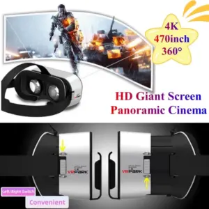 V5 4k מציאות וירטואלית vr משקפיים imax וידאו 3d גוגל קרטון תיבת אוזניות Vr עבור מקסימום 6.7 "טלפון, בקר משחק תמיכה - Image 3