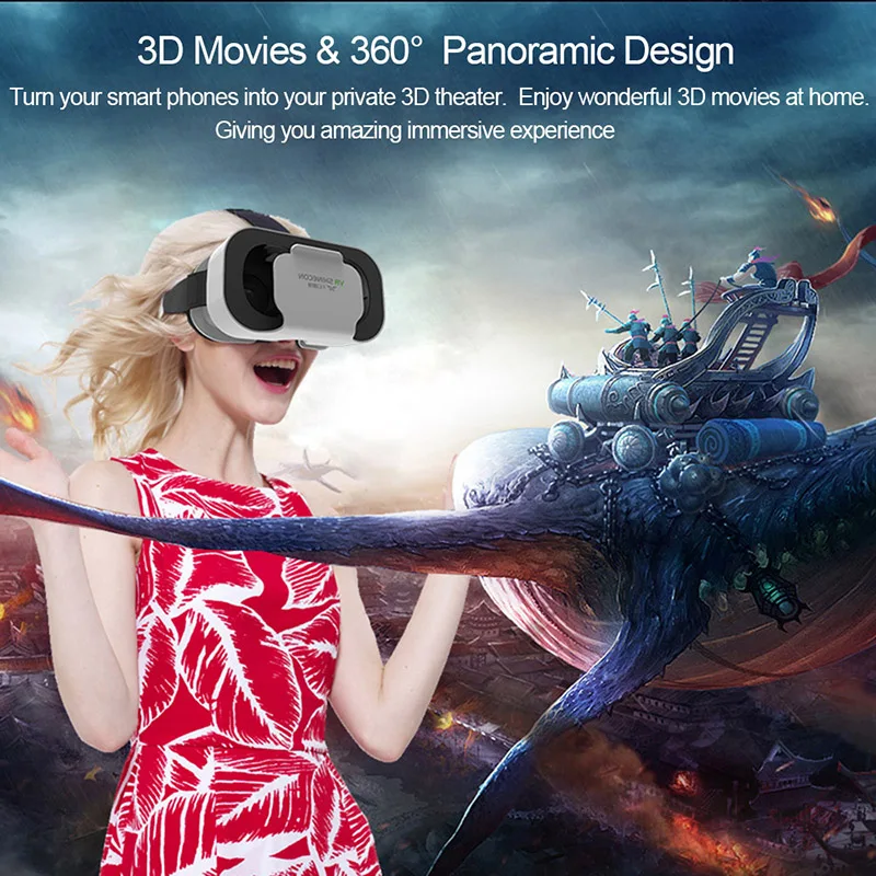 VR Shinecon קסדת 3D משקפיים מציאות מדומה עבור Smartphone חכם אוזניות משקפי קסדה וירט Viar משקפת וידאו משחק - Image 2