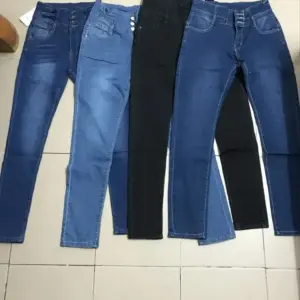 ⁦עפרון ג 'ינס עפרון ג' ינס מכנסיים קצרים רזה מתאים גבוה המותניים מסחררת ירך מכנסיים ישרים אלגנטיים⁩ – תמונה ⁦5⁩