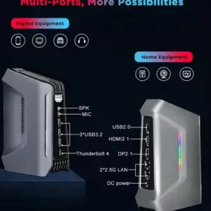 ⁦מיני מחשב גיימינג Topton F12 AI דור 15 אינטל קור אולטרה 9 285H 7 255H ת'אנדרבולט 4 2xDDR5 2xPCIe 2x2.5G LAN ווינדוס 11 RGB WiFi6⁩ – תמונה ⁦6⁩