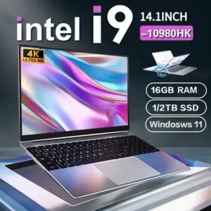 מחשב נייד עם מעבד Intel Core i9-10980HK, מסך 14 אינץ', זיכרון RAM בנפח 16GB, כונן SSD בנפח 1/2TB, מחשב נייד נייד, מערכת הפעלה Windows 11, מתאים לעבודה ולמשחקים.